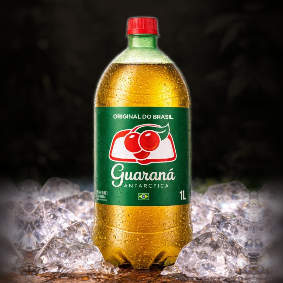 Garrafa de 1 litro de guaraná gelada